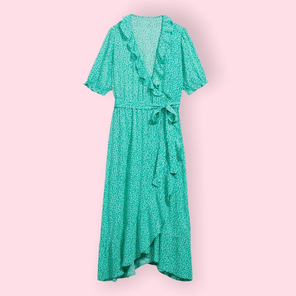 Old Navy Ruffled Tie-Belt Midi Wrap Dress 👗